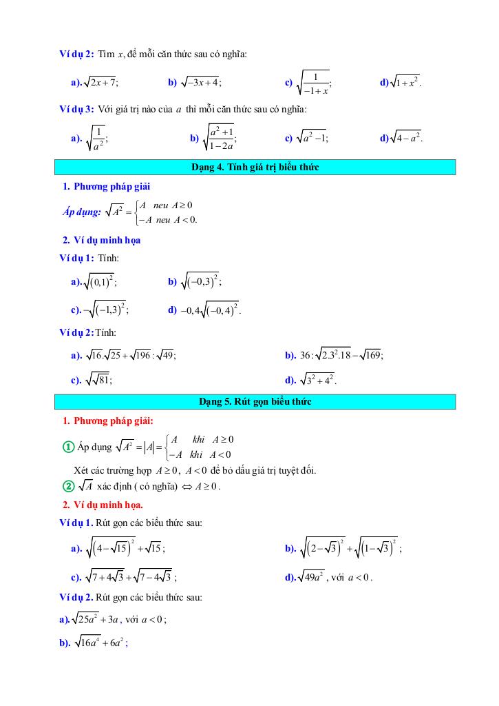 chuyên đề căn bậc hai và căn bậc ba toán 9 knttvcs 3