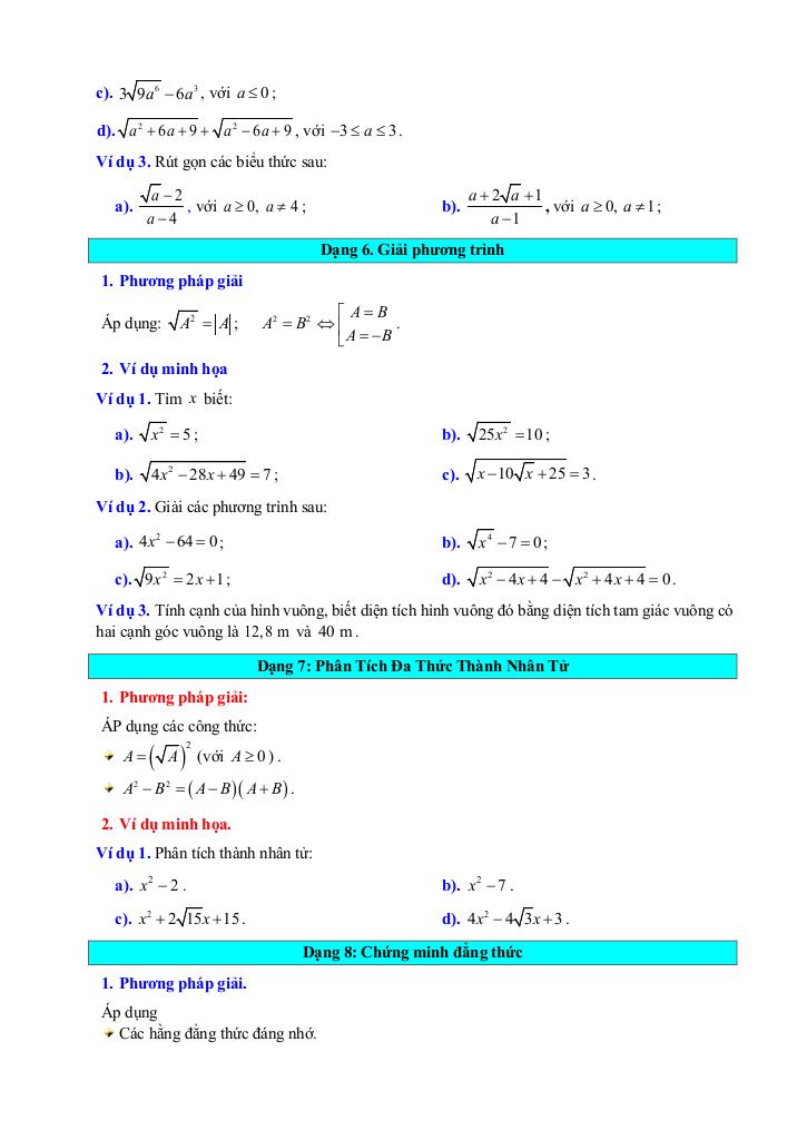 chuyên đề căn bậc hai và căn bậc ba toán 9 knttvcs 4