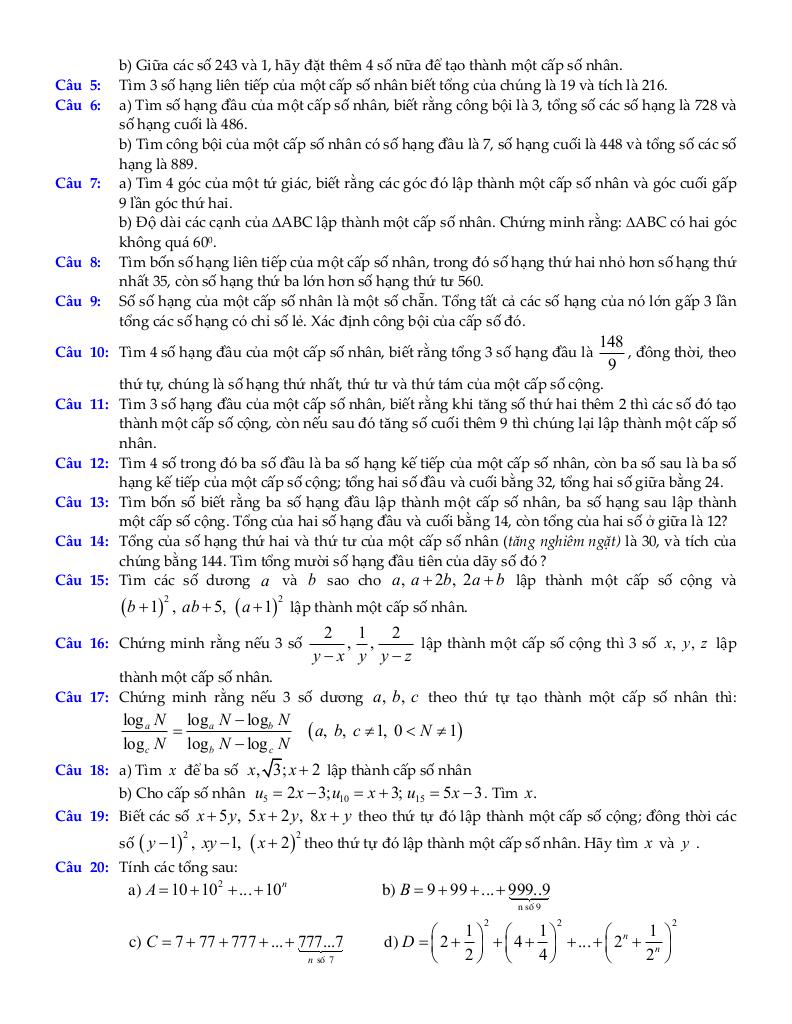chuyên đề cấp số nhân môn toán 11 định hướng cấu trúc mới 2