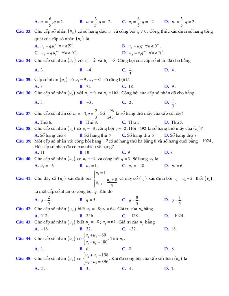chuyên đề cấp số nhân môn toán 11 định hướng cấu trúc mới 4