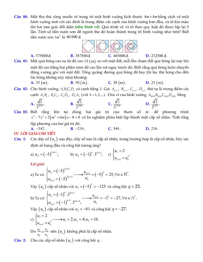 chuyên đề cấp số nhân môn toán 11 định hướng cấu trúc mới 8