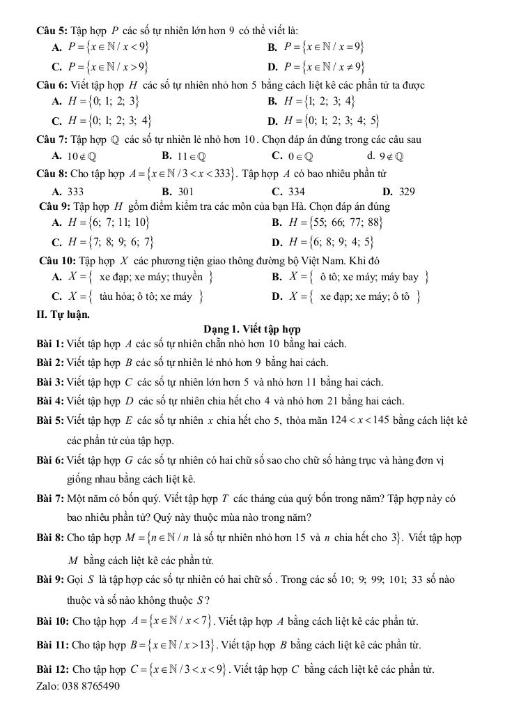chuyên đề cơ bản môn toán 6 kết nối tri thức với cuộc sống (tập 1) 2