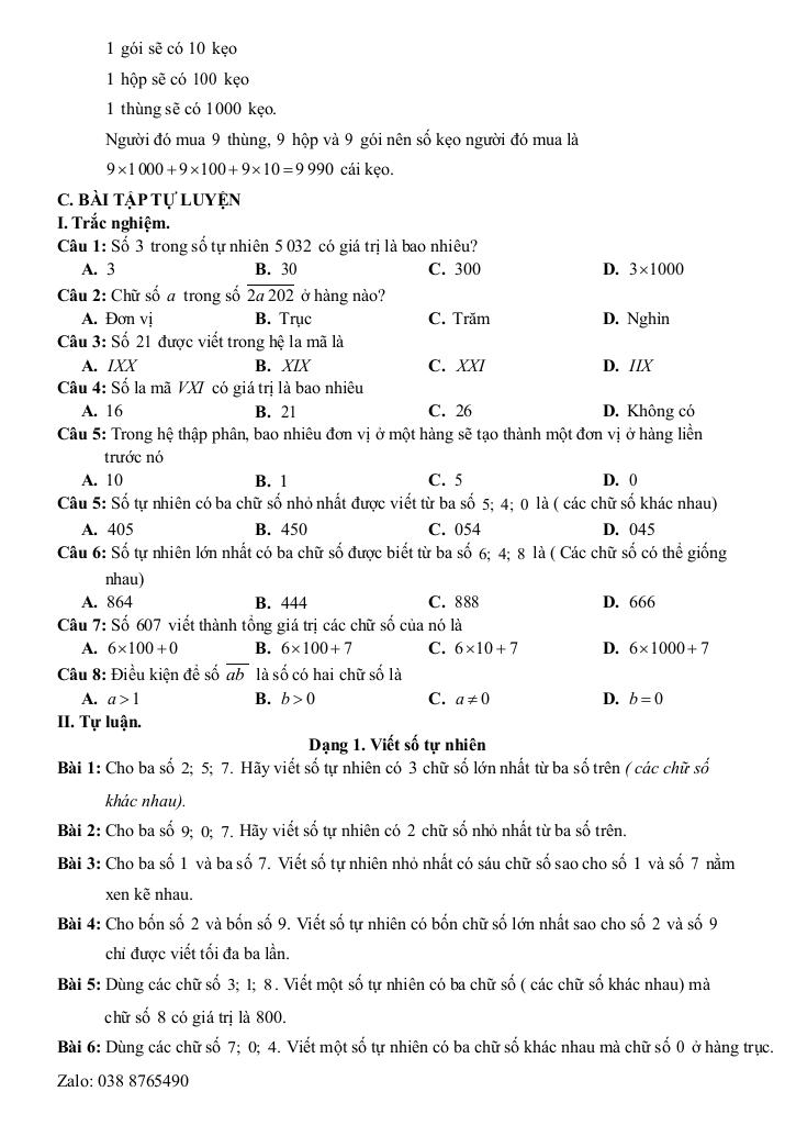 chuyên đề cơ bản môn toán 6 kết nối tri thức với cuộc sống (tập 1) 7
