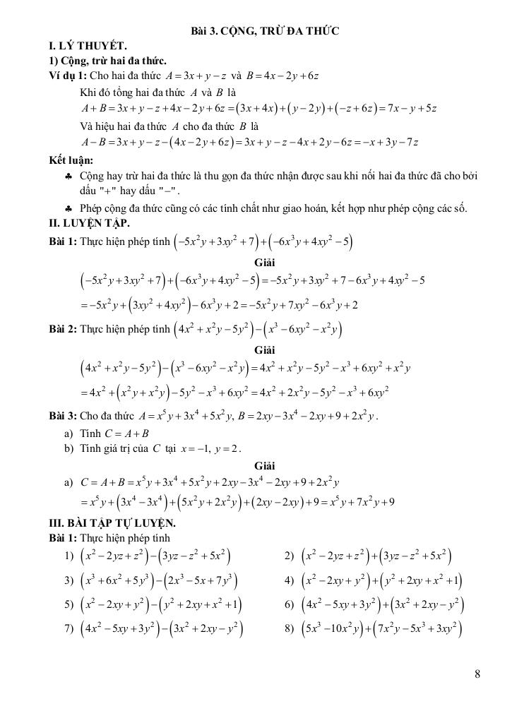 chuyên đề cơ bản môn toán 8 kết nối tri thức với cuộc sống (tập 1) 7