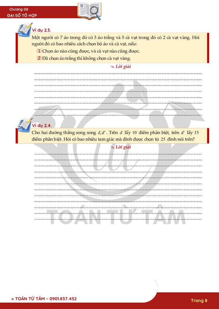 chuyên đề đại số tổ hợp toán 10 8