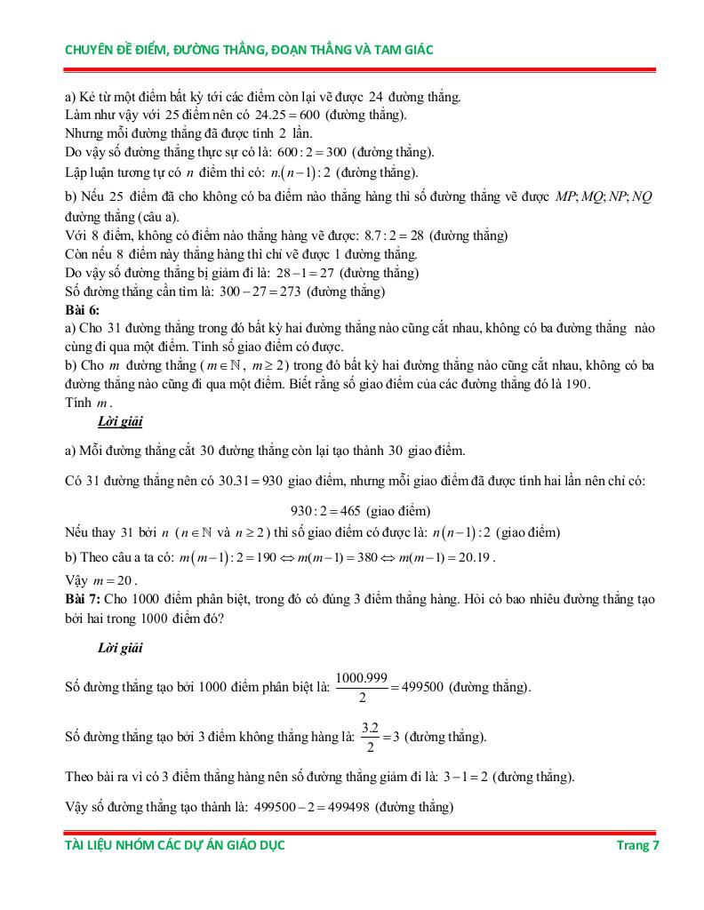 chuyên đề điểm, đường thẳng, đoạn thẳng và tam giác ôn thi học sinh giỏi toán 6 6