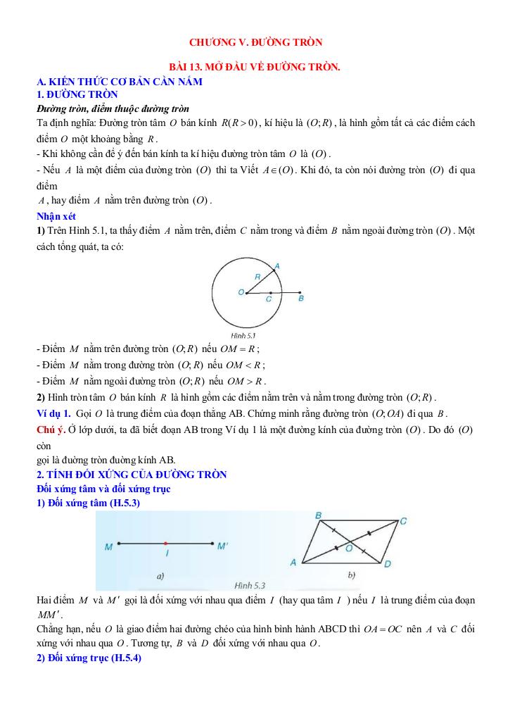 chuyên đề đường tròn toán 9 knttvcs 0