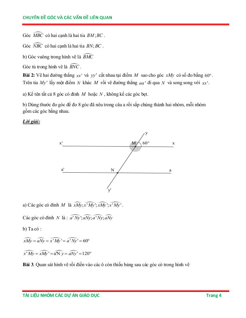 chuyên đề góc và các vấn đề liên quan ôn thi học sinh giỏi toán 6 3