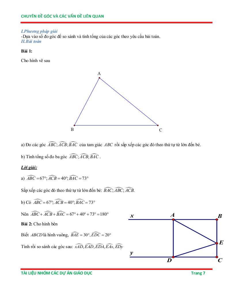 chuyên đề góc và các vấn đề liên quan ôn thi học sinh giỏi toán 6 6