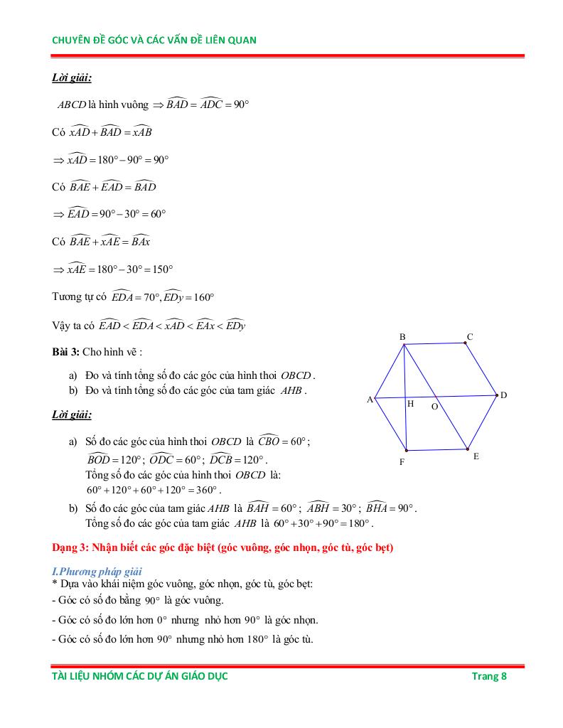 chuyên đề góc và các vấn đề liên quan ôn thi học sinh giỏi toán 6 7