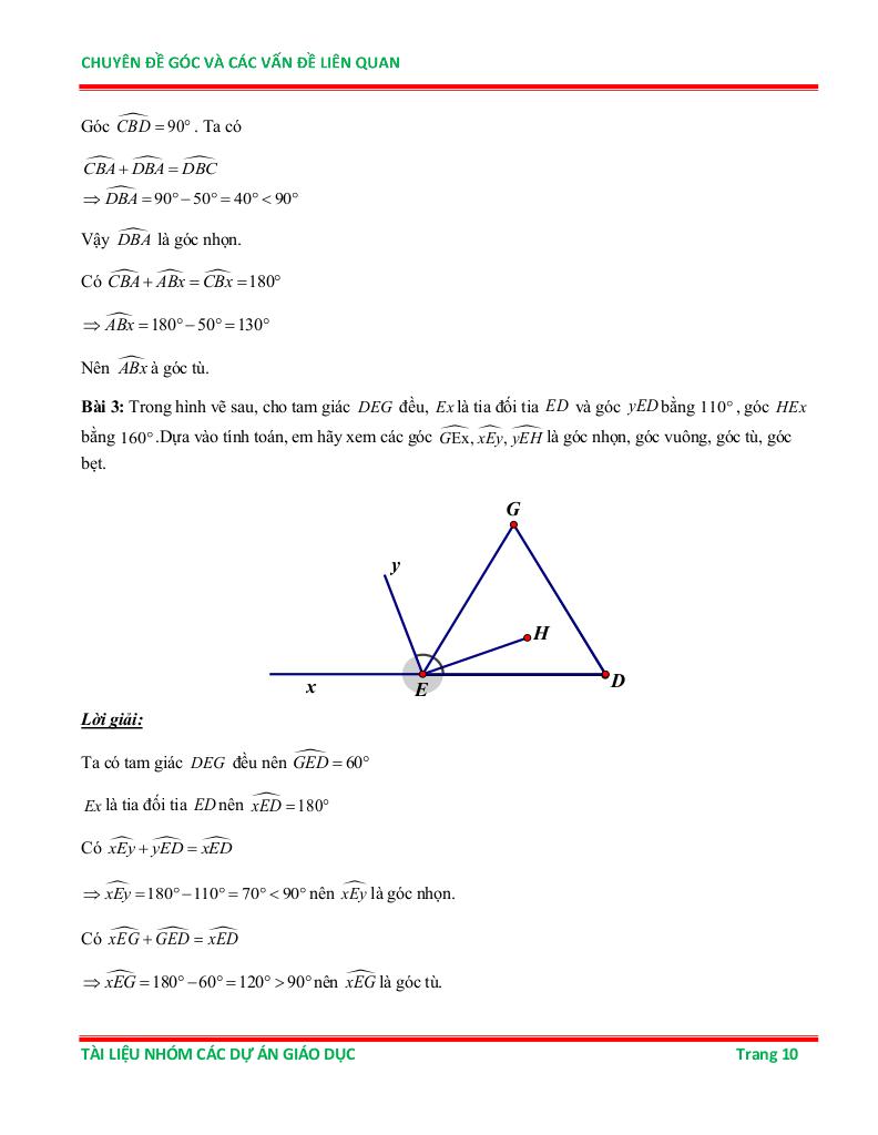 chuyên đề góc và các vấn đề liên quan ôn thi học sinh giỏi toán 6 9