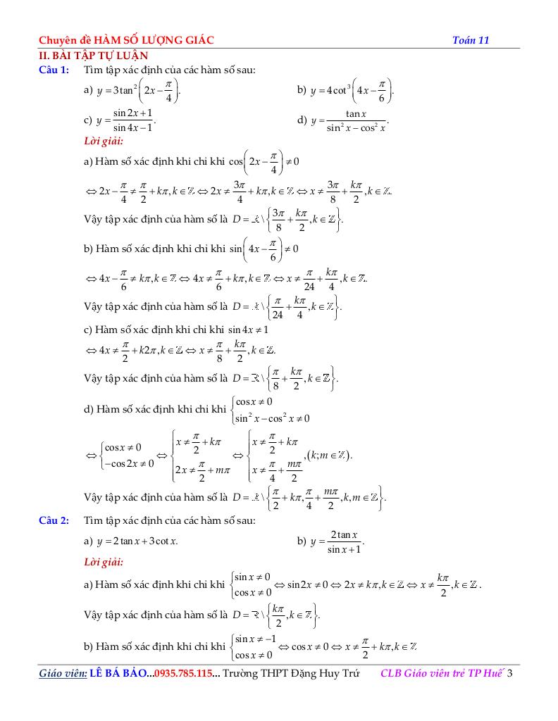 chuyên đề hàm số lượng giác môn toán 11 định hướng cấu trúc mới 3