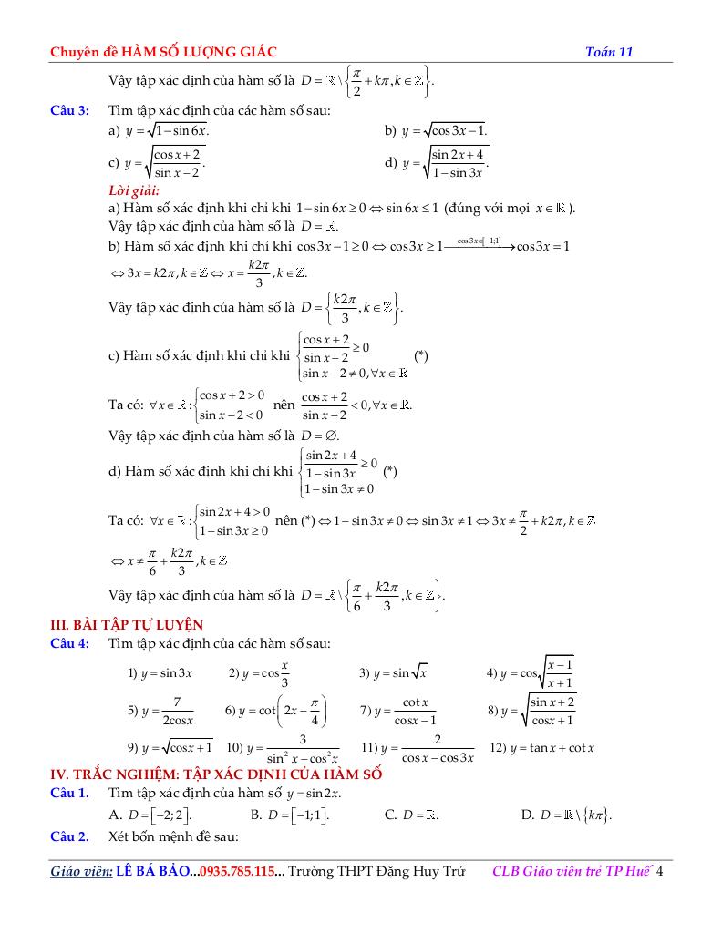 chuyên đề hàm số lượng giác môn toán 11 định hướng cấu trúc mới 4