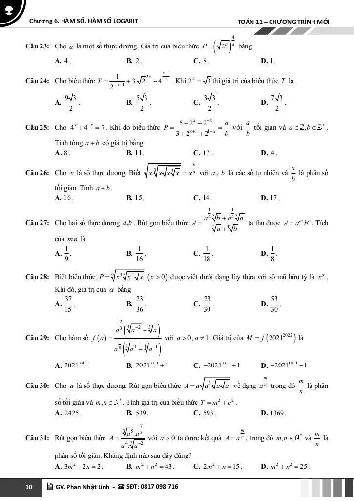 chuyên đề hàm số 407