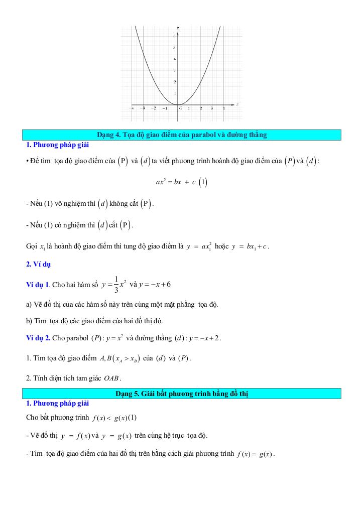 chuyên đề hàm số y = ax2 (a ≠ 0), phương trình bậc hai một ẩn toán 9 knttvcs 7