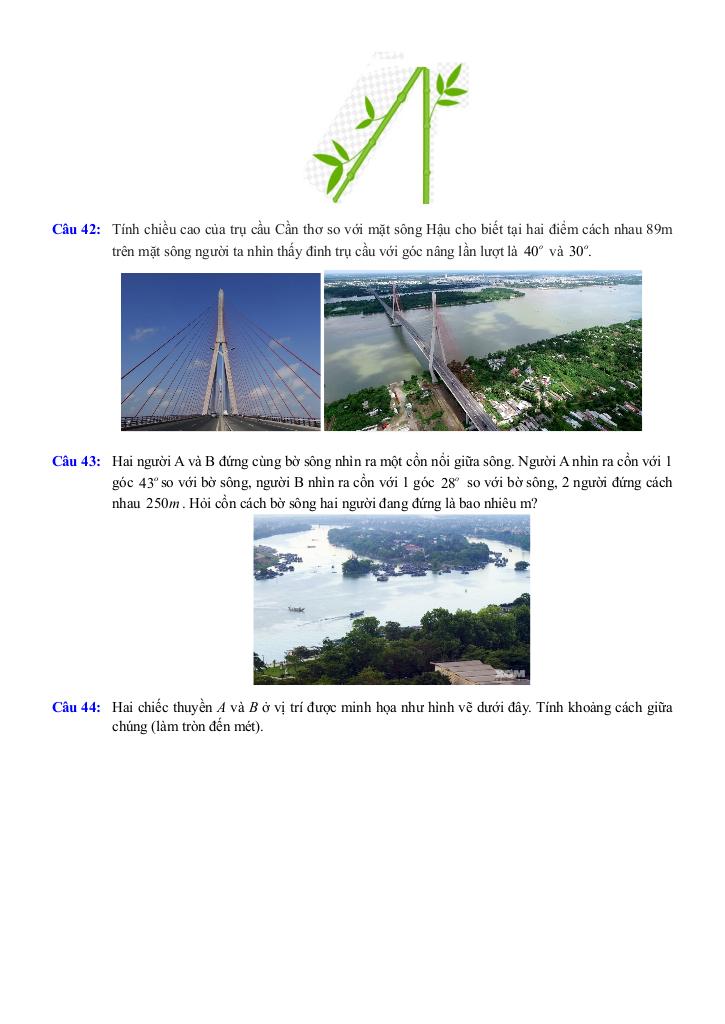 chuyên đề hệ thức lượng trong tam giác vuông và ứng dụng tỉ số lượng giác 9