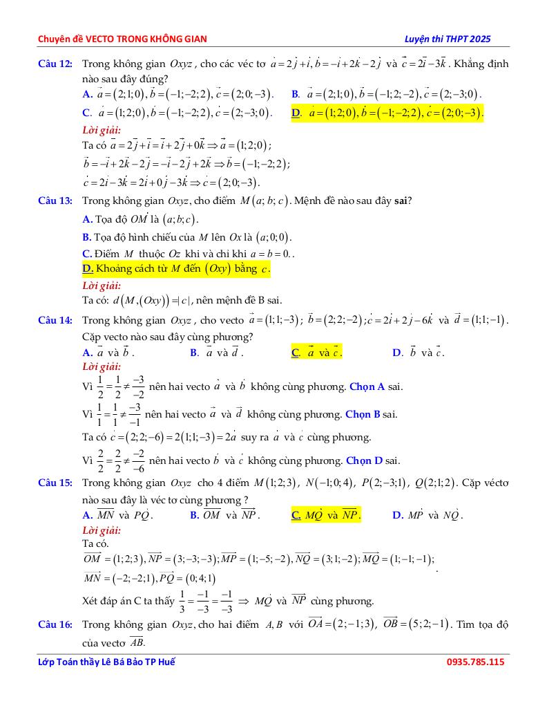 chuyên đề hệ trục tọa độ trong không gian toán 12 định hướng cấu trúc mới 7