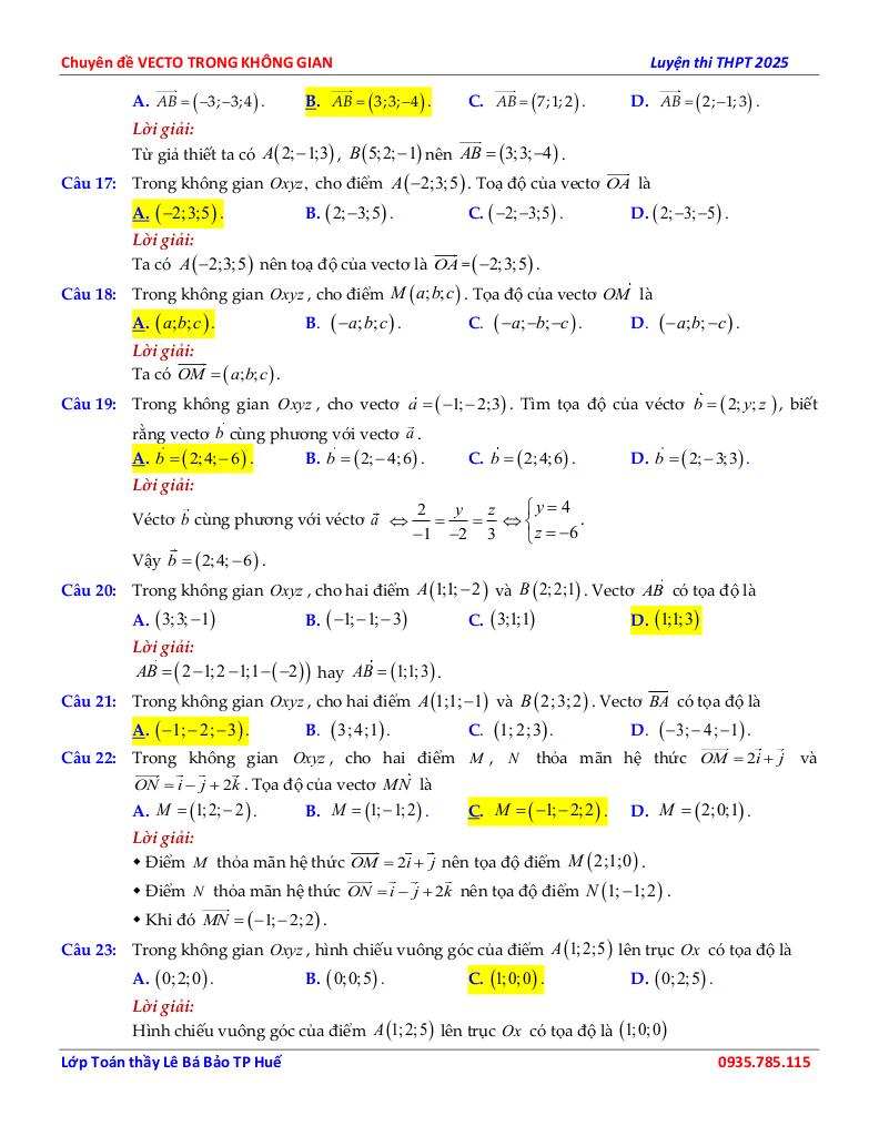 chuyên đề hệ trục tọa độ trong không gian toán 12 định hướng cấu trúc mới 8