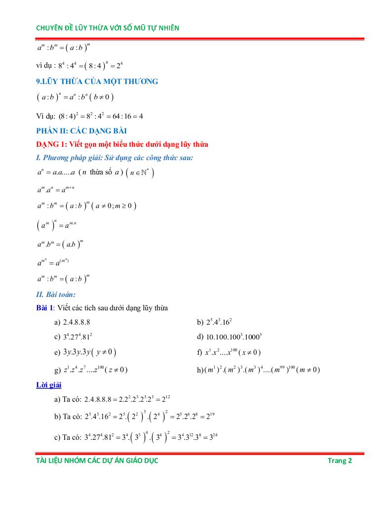 chuyên đề lũy thừa với số mũ tự nhiên ôn thi học sinh giỏi toán 6 1