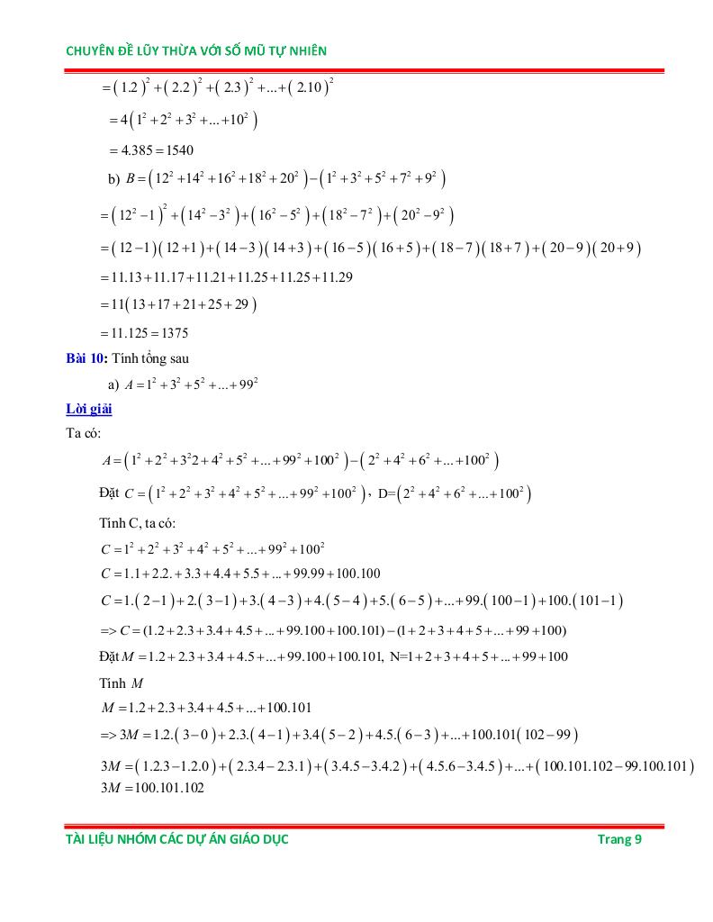 chuyên đề lũy thừa với số mũ tự nhiên ôn thi học sinh giỏi toán 6 8