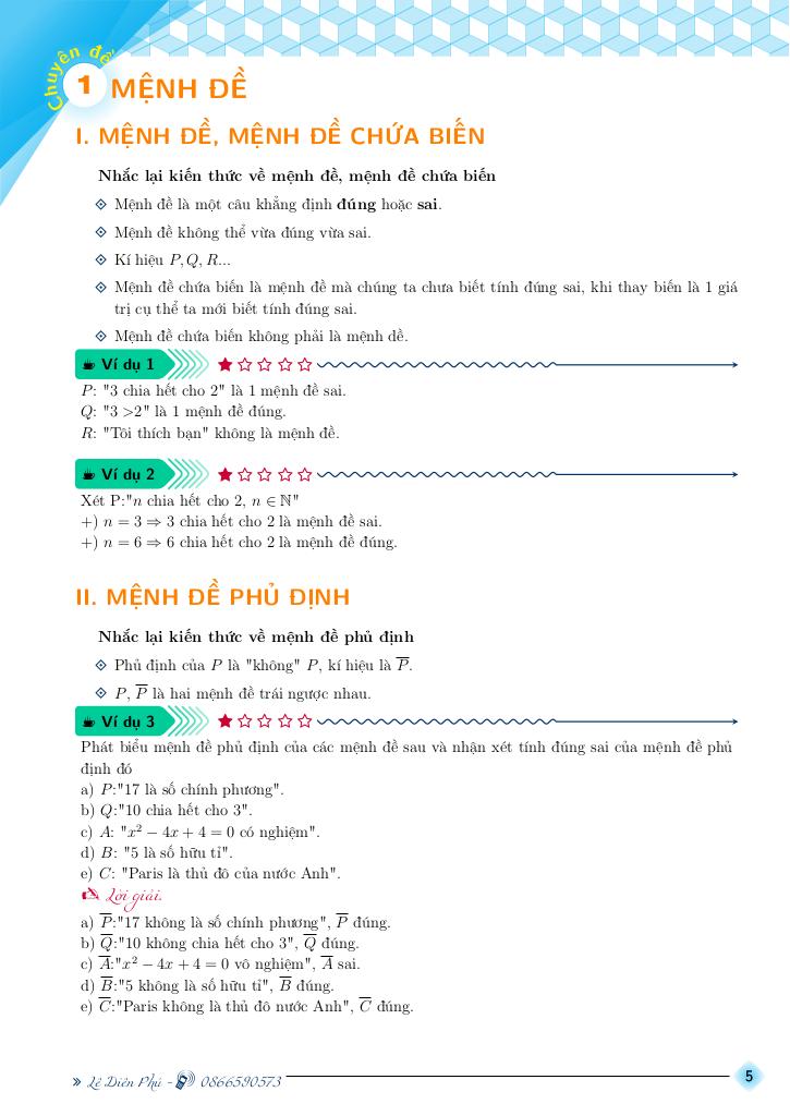 chuyên đề môn toán 10 học kì 1 – lê diên phú 4