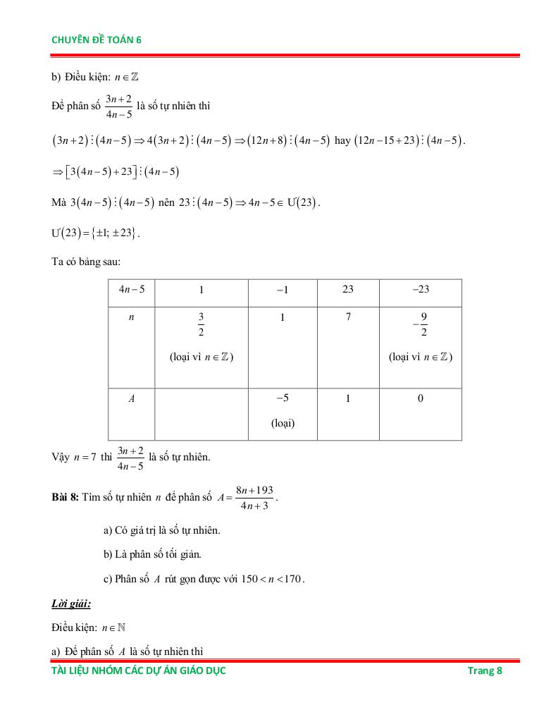chuyên đề phân số ôn thi học sinh giỏi toán 6 7