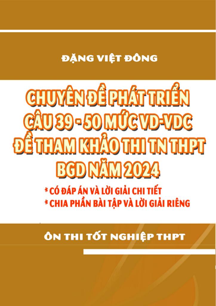 chuyên đề phát triển vd – vdc trong đề tham khảo tn thpt 2024 môn toán 0