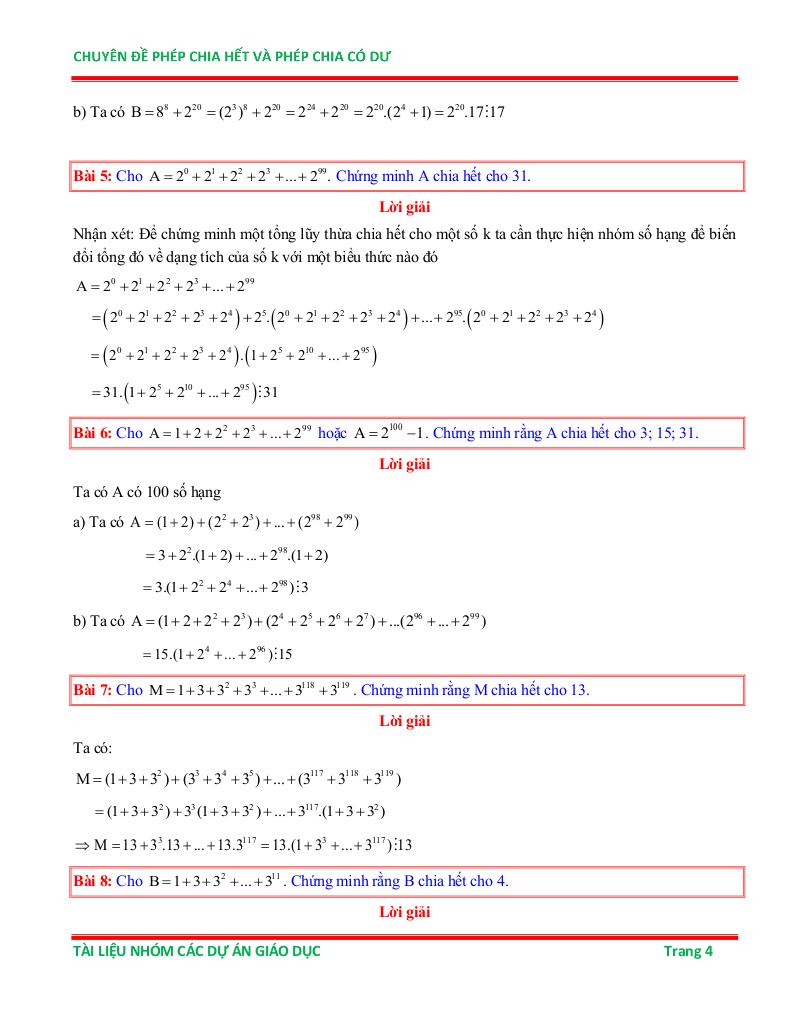 chuyên đề phép chia hết và phép chia có dư ôn thi học sinh giỏi toán 6 3