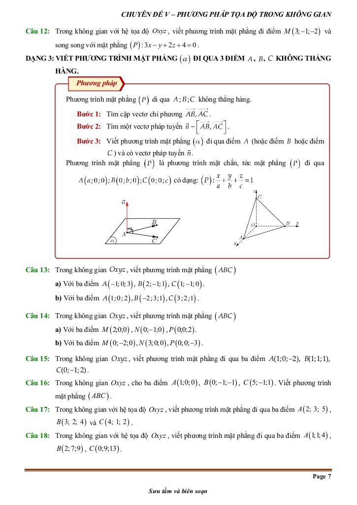 chuyên đề phương pháp tọa độ trong không gian từ cơ bản đến nâng cao 6