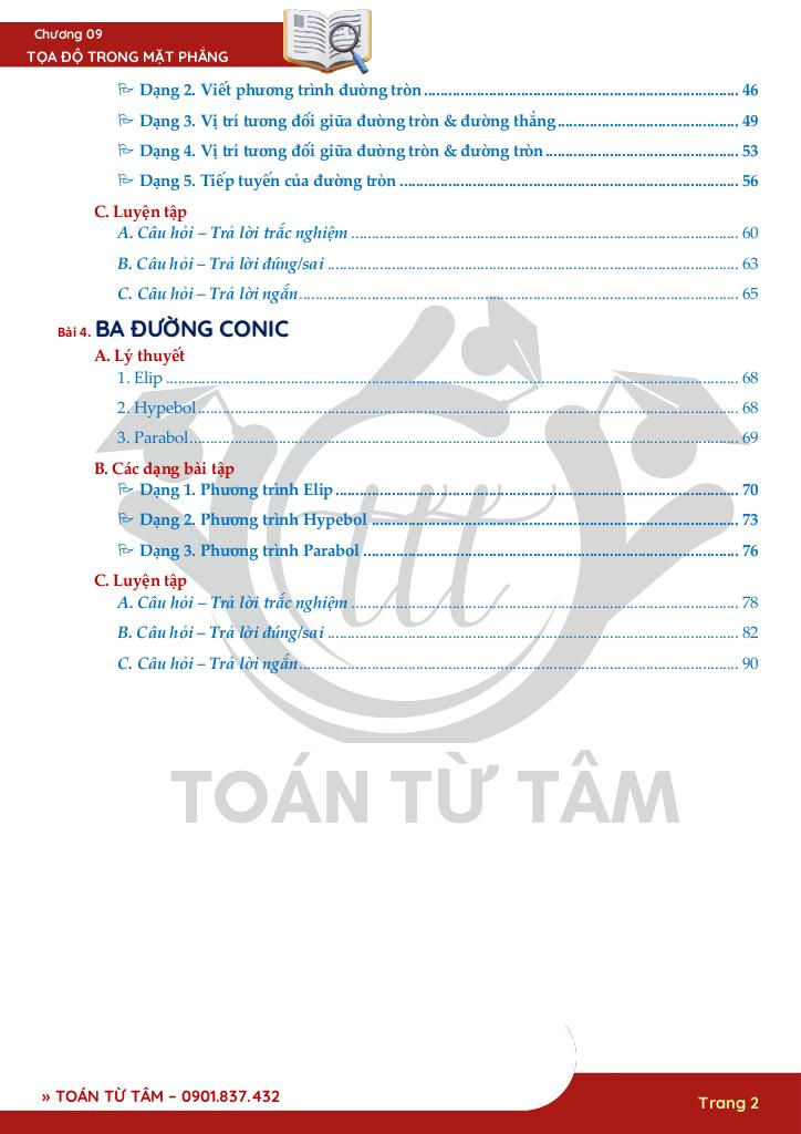 chuyên đề phương pháp tọa độ trong mặt phẳng toán 10 2