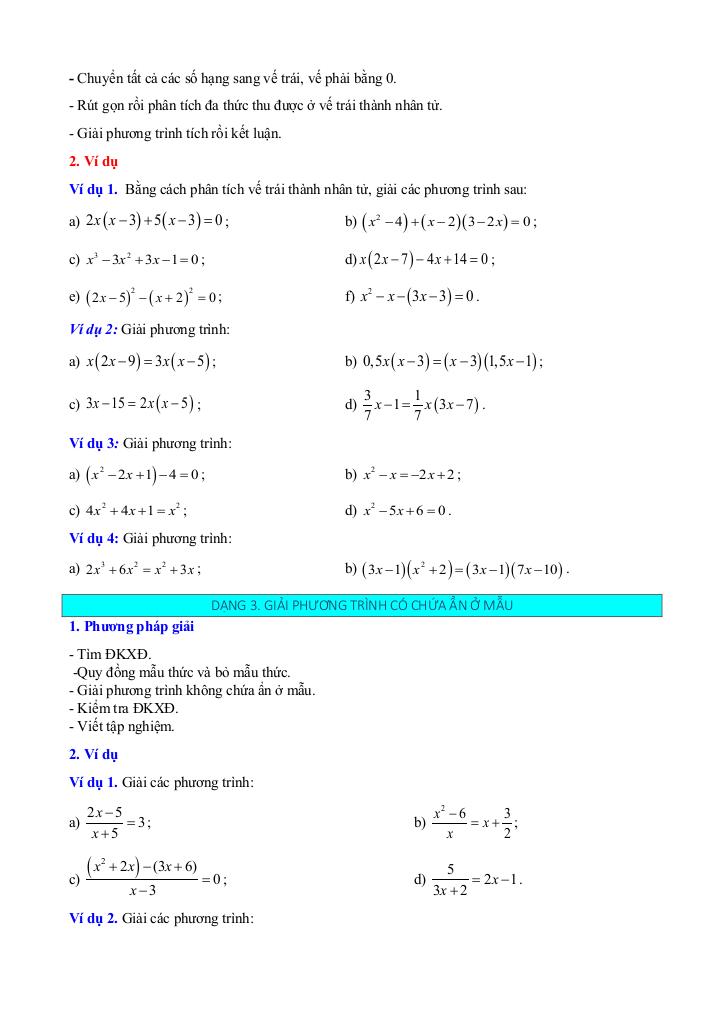 chuyên đề phương trình và bất phương trình bậc nhất một ẩn toán 9 knttvcs 2