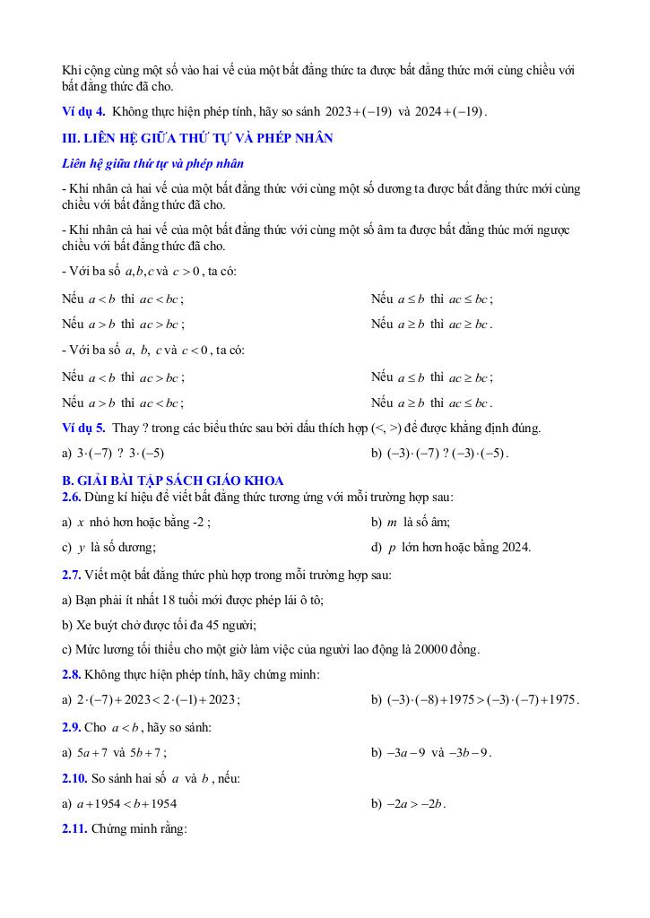 chuyên đề phương trình và bất phương trình bậc nhất một ẩn toán 9 knttvcs 7