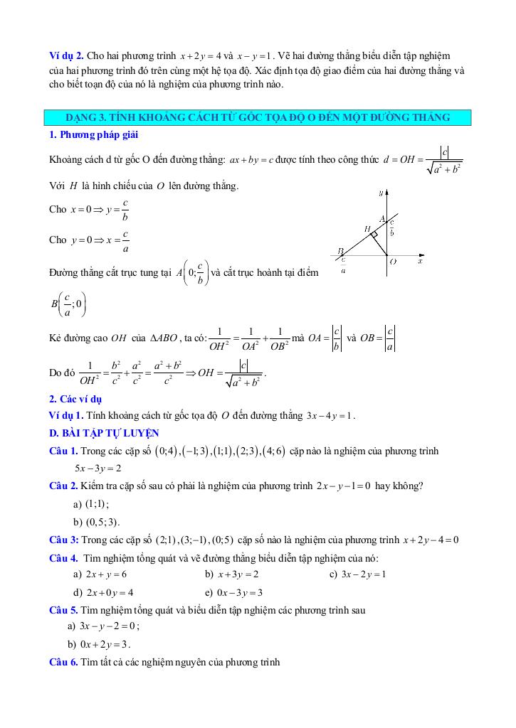 chuyên đề phương trình và hệ hai phương trình bậc nhất hai ẩn toán 9 knttvcs 3