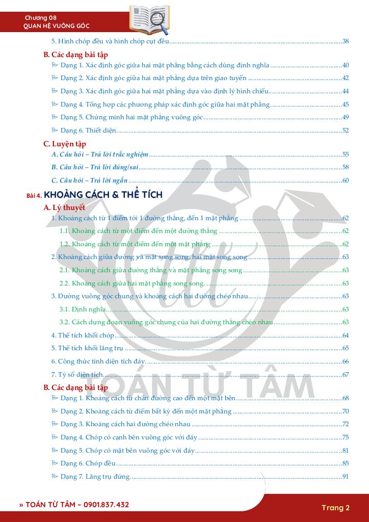 chuyên đề quan hệ vuông góc trong không gian toán 11 2