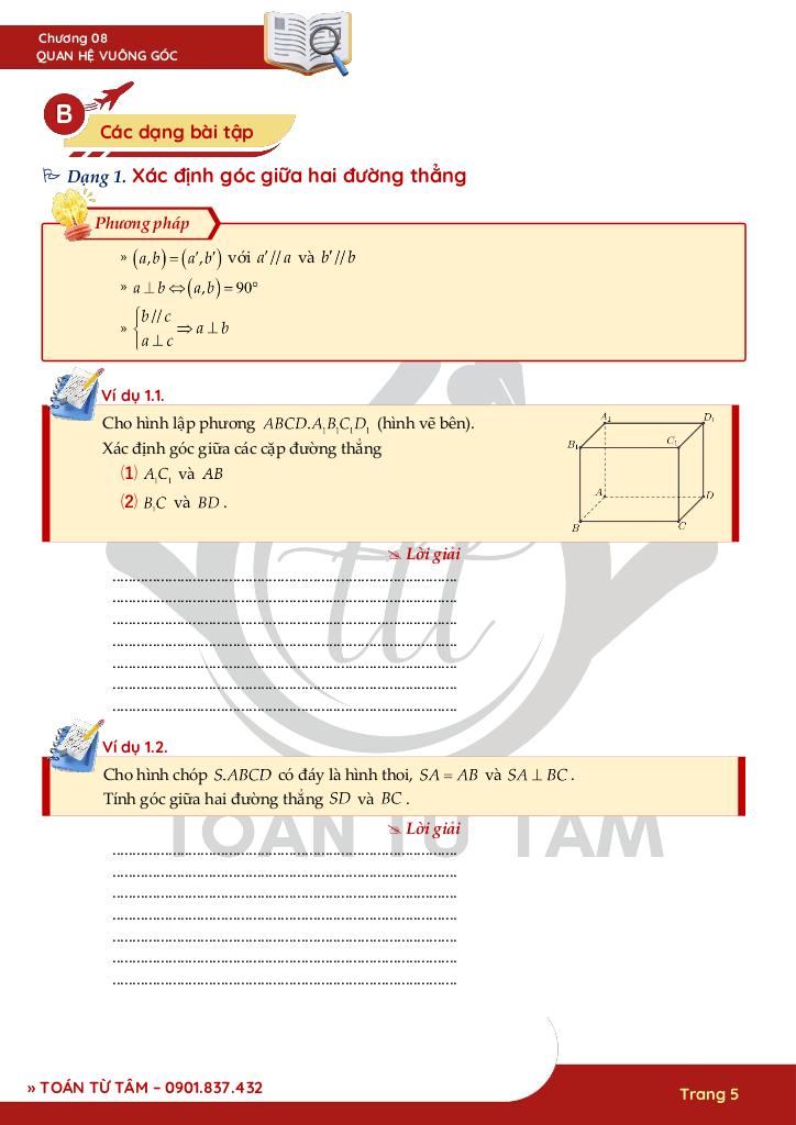 chuyên đề quan hệ vuông góc trong không gian toán 11 5