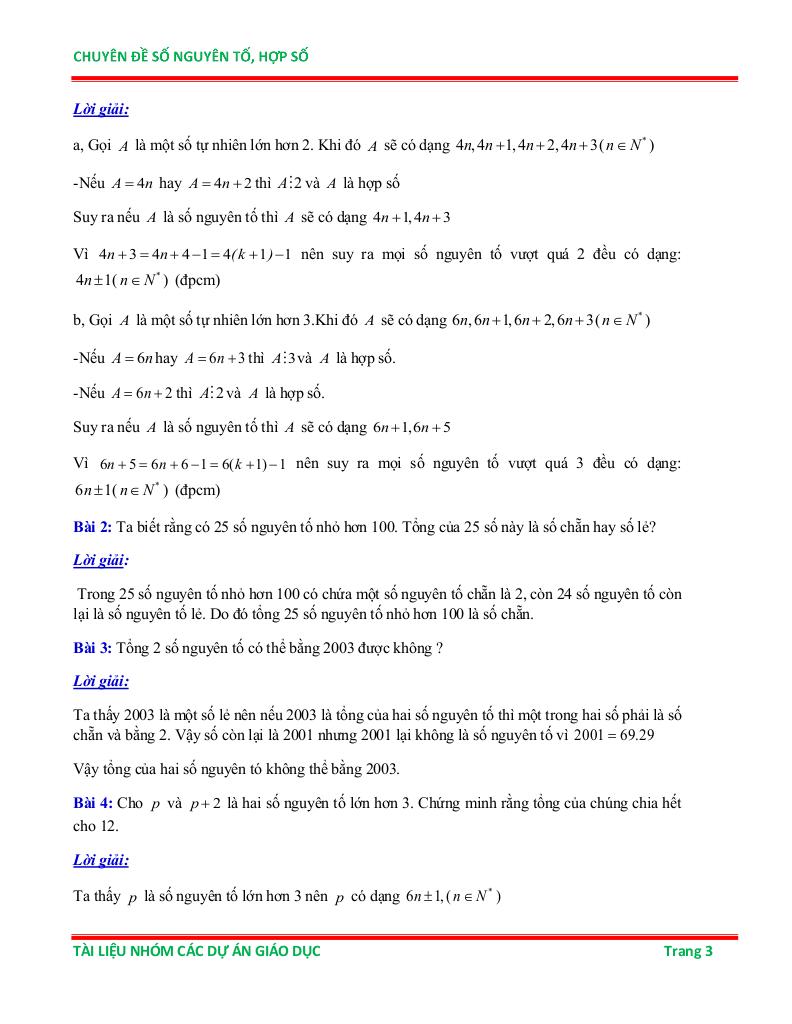 chuyên đề số nguyên tố và hợp số ôn thi học sinh giỏi toán 6 2