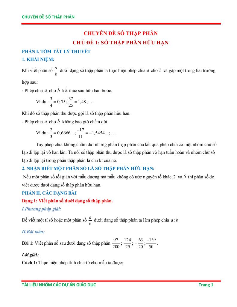 chuyên đề số thập phân ôn thi học sinh giỏi toán 6 0