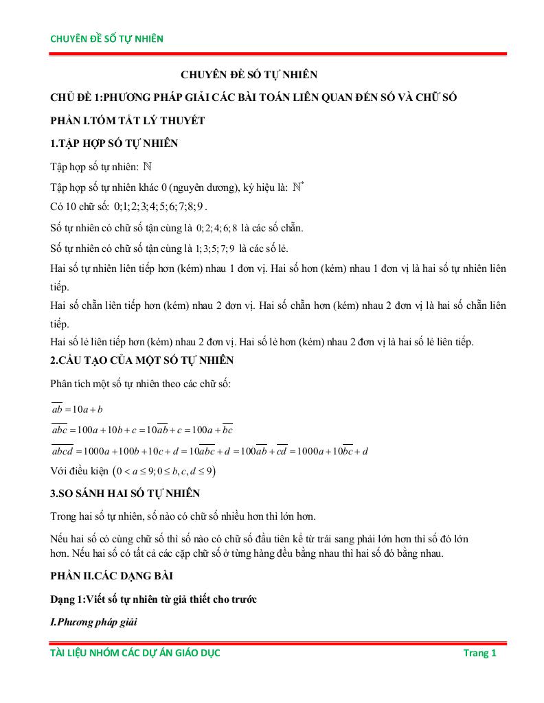 chuyên đề số tự nhiên ôn thi học sinh giỏi toán 6 0