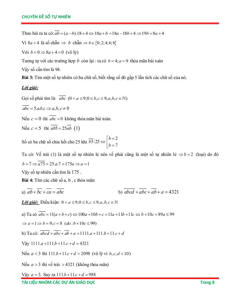 chuyên đề số tự nhiên ôn thi học sinh giỏi toán 6 7