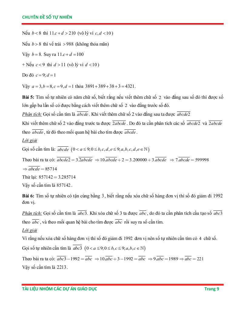 chuyên đề số tự nhiên ôn thi học sinh giỏi toán 6 8