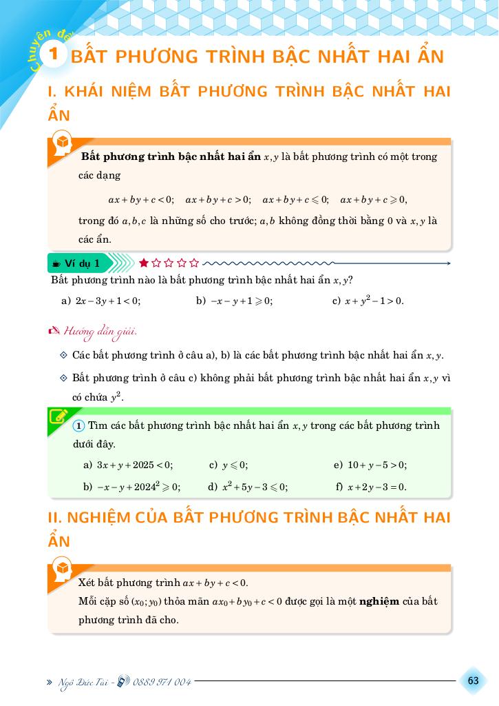 chuyên đề toán 10 chương bất phương trình và hệ bất phương trình bậc nhất hai ẩn 1