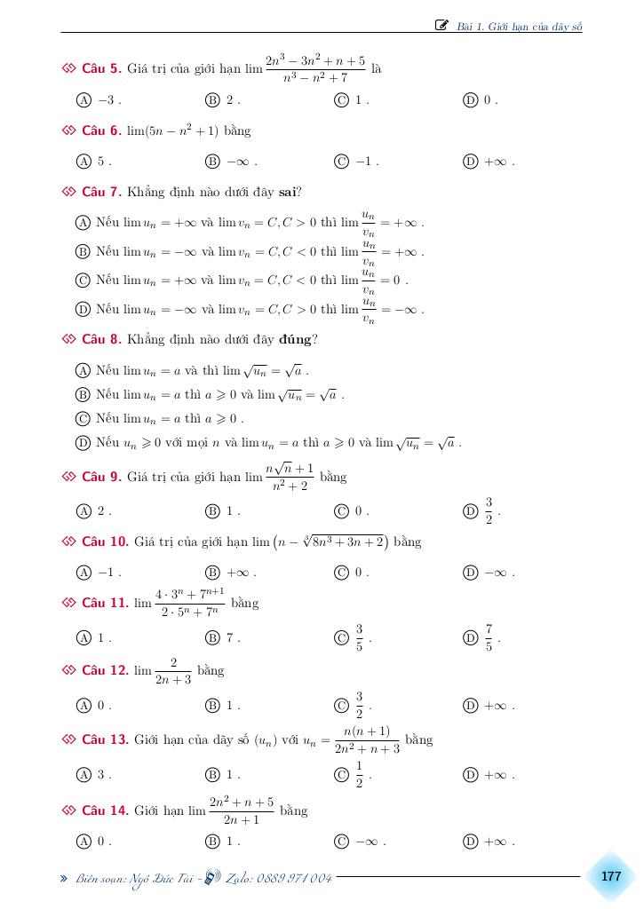 chuyên đề toán 11 chương giới hạn, hàm số liên tục 8