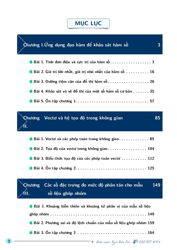 chuyên đề toán 12 học kì 1 theo chương trình mới – ngô đức tài 1