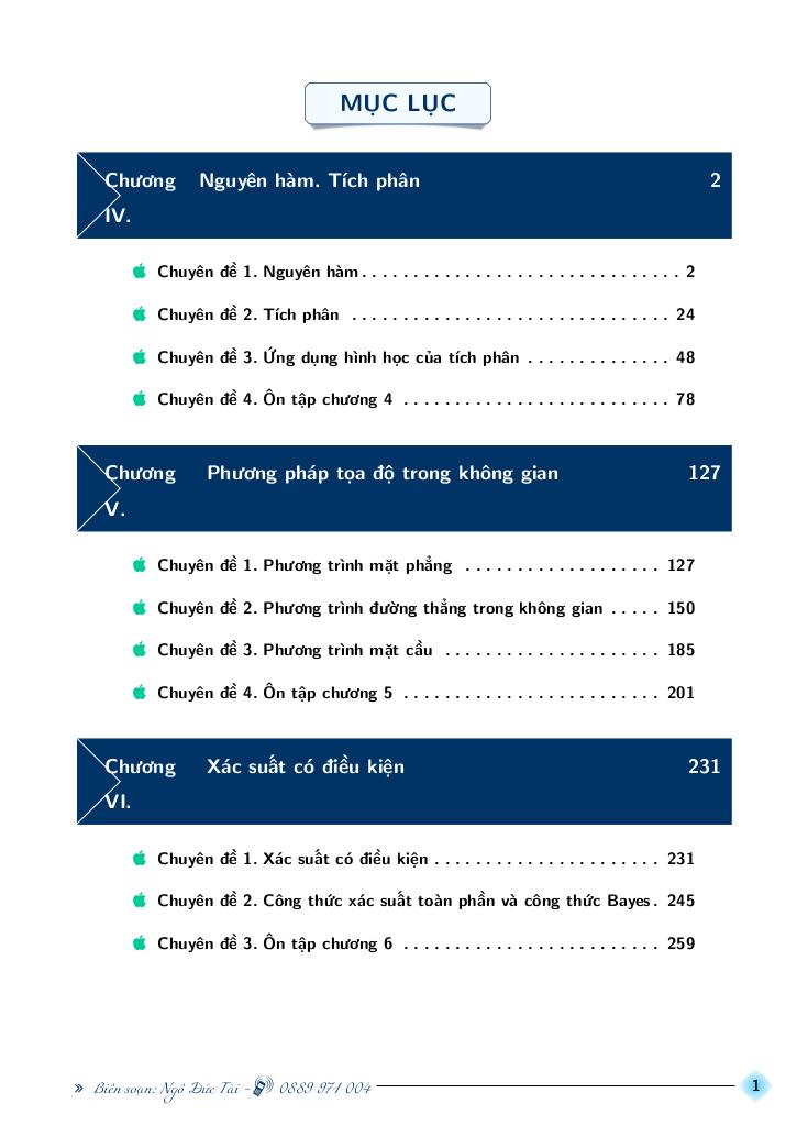 chuyên đề toán 12 học kì 2 theo chương trình mới – ngô đức tài 1