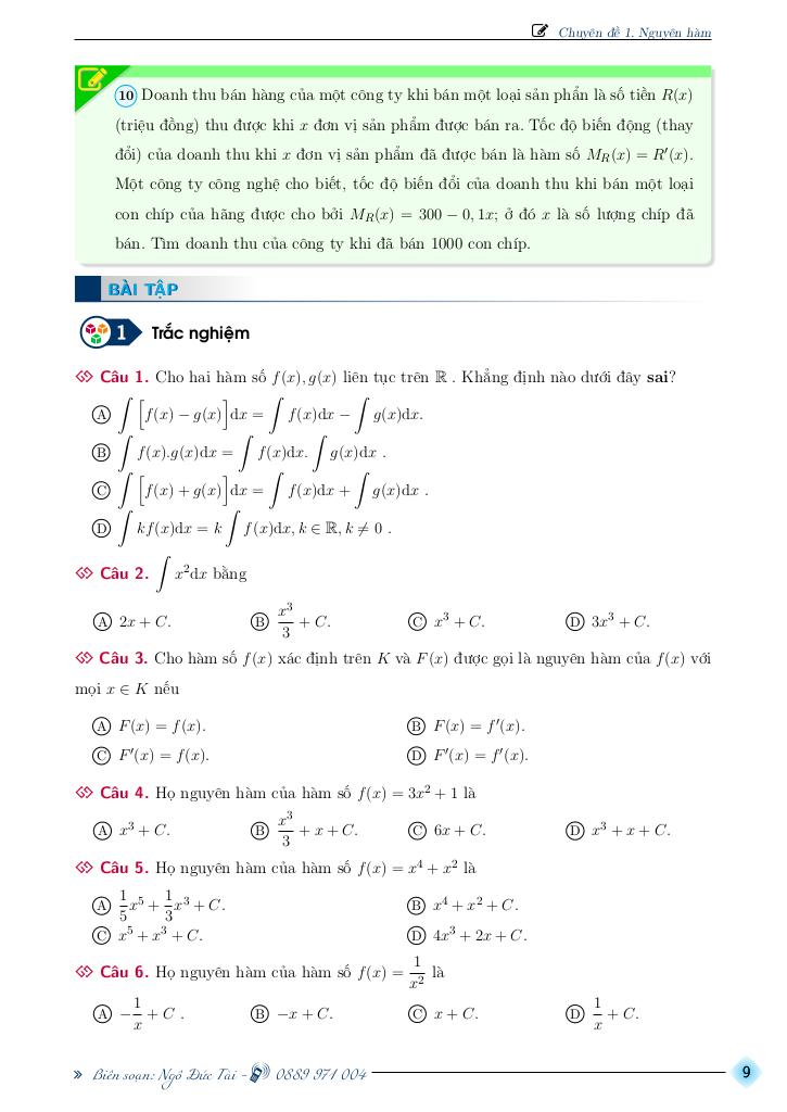 chuyên đề toán 12 học kì 2 theo chương trình mới – ngô đức tài 9