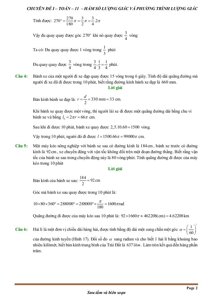 chuyên đề toán thực tế môn toán 11 – huỳnh văn ánh 1