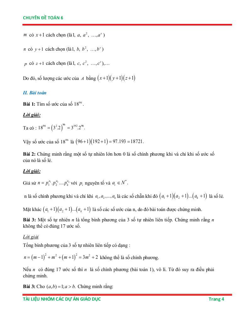 chuyên đề ước chung lớn nhất và bội chung nhỏ nhất ôn thi học sinh giỏi toán 6 3