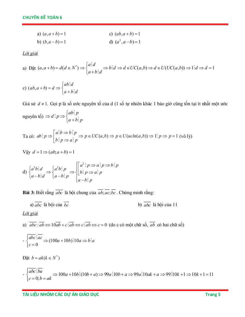 chuyên đề ước chung lớn nhất và bội chung nhỏ nhất ôn thi học sinh giỏi toán 6 4