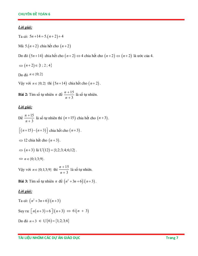 chuyên đề ước chung lớn nhất và bội chung nhỏ nhất ôn thi học sinh giỏi toán 6 6