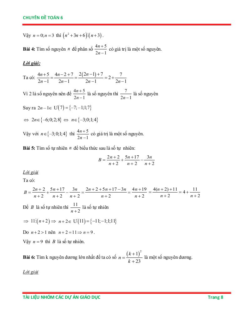 chuyên đề ước chung lớn nhất và bội chung nhỏ nhất ôn thi học sinh giỏi toán 6 7